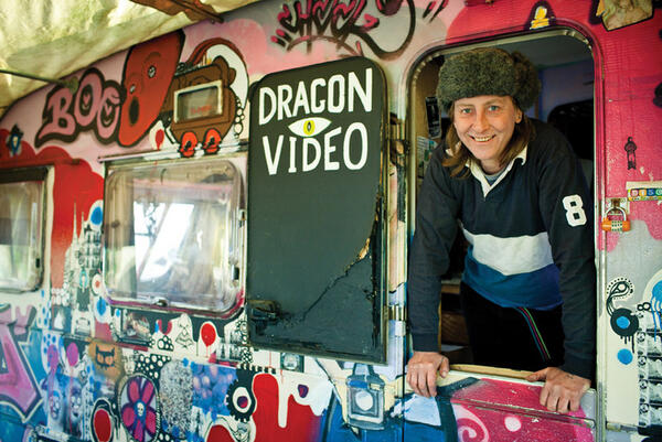 Chrissy runs a media business from his caravan Chrissy runs a media business from his caravan