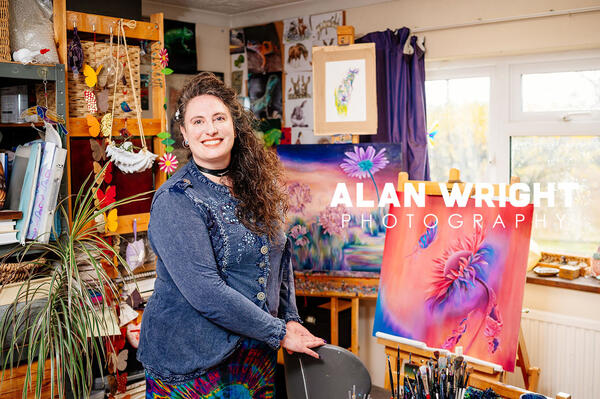 Claire Harrison adopts a striking colour palette for her paintings (©AAH/Alan Wright)