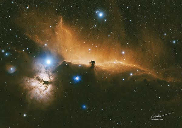 Flame Horsehead Nebulae (©Claire Bradshaw) Flame Horsehead Nebulae (©Claire Bradshaw)