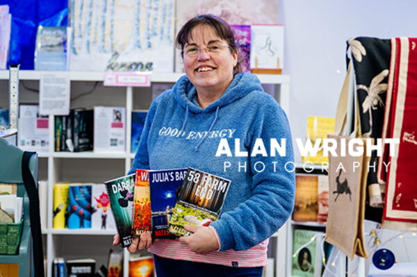 Natasha Murray with some of her murder mysteries (©AAH/Alan Wright) Natasha Murray with some of her murder mysteries (©AAH/Alan Wright)