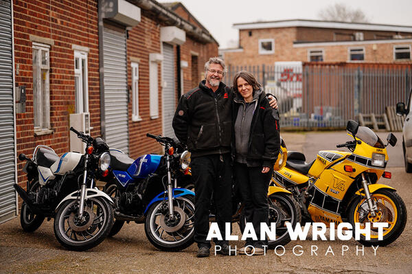 ROB AND LESLEY OF NEW STREET MOTORCYCLES (©AAH/AWP) ROB AND LESLEY OF NEW STREET MOTORCYCLES (©AAH/AWP)
