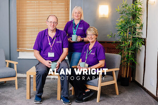 Kevin, Terrie and Marilyn at an Olive Tree session at Total Therapy Studios, Horsham (© AAH/Alan Wright)