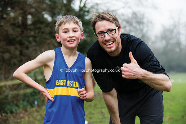 Richard and Ethan at Horsham Parkrun