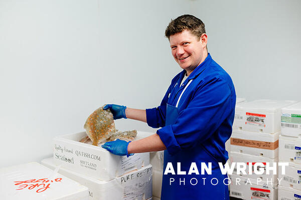 Nick Tabor with a selection of fresh fish Nick Tabor with a selection of fresh fish