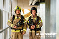 Firefighters in the live fire training building (©AAH/Alan Wright)
